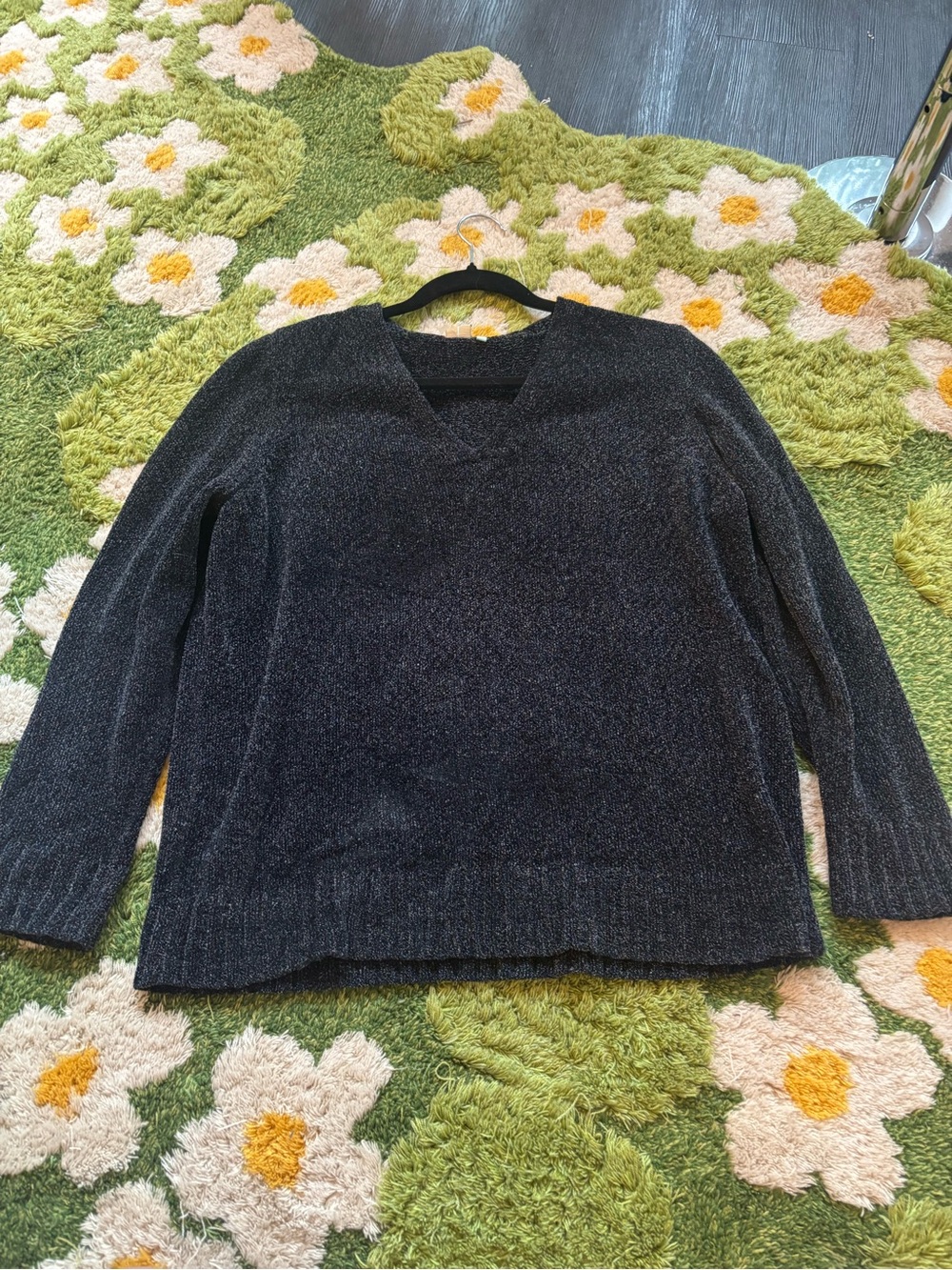 Women's Black V-Neck Sweater